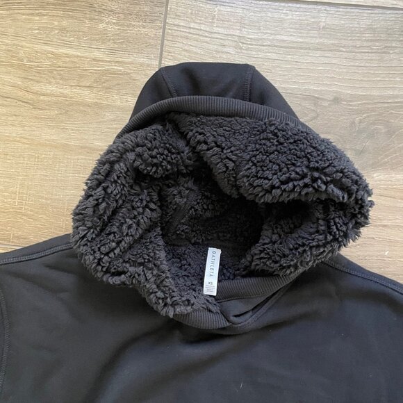 Athleta Hoodie Sweatshirt Womens XS Black Solstice Reversible Sherpa Pullover - Picture 3 of 13